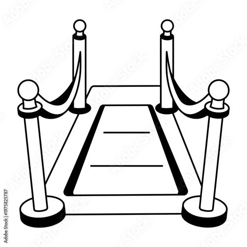 A sketchy style icon showing a rope barrier