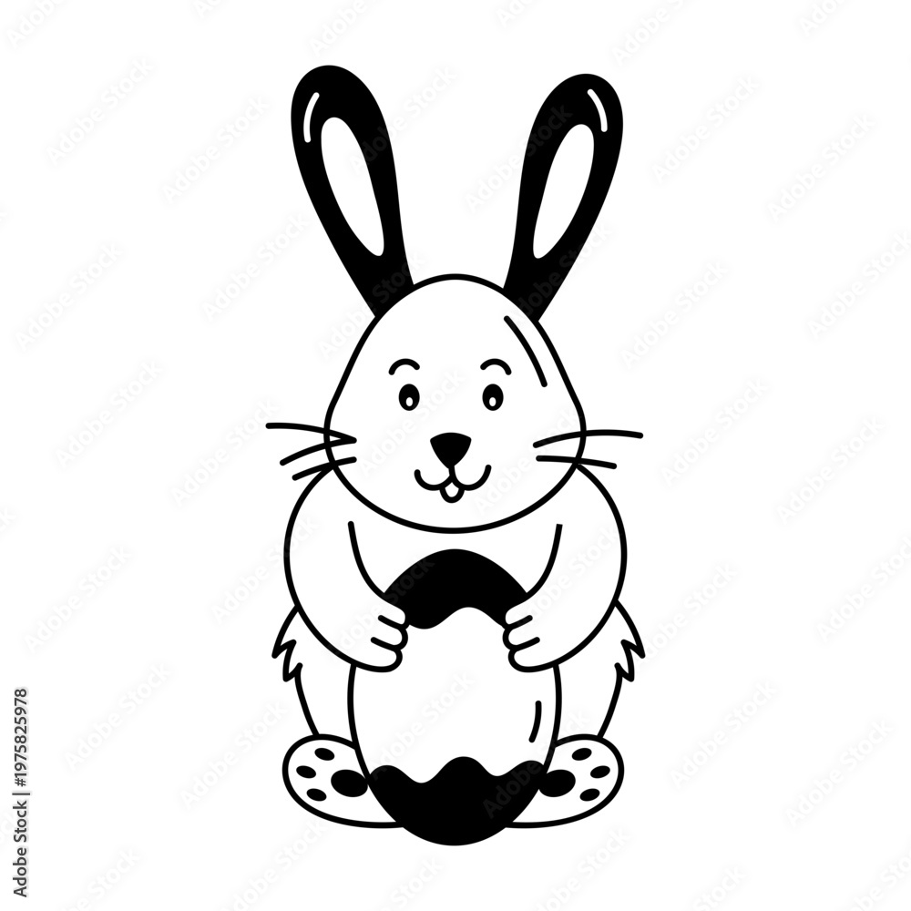 Obraz premium A sketchy style icon depicting an easter bunny