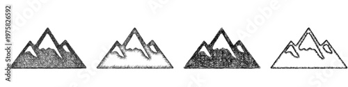 Sketch mountain icon design set