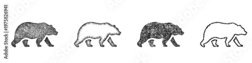 Sketch bear icon design set