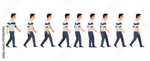 Animated sequence of a man walking forward