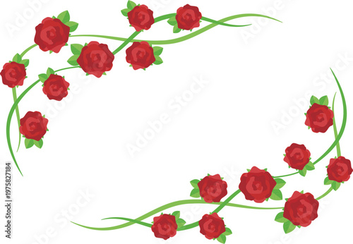 赤いバラのフレーム
