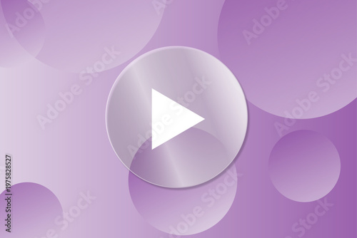 Purple play button a digital media icon on a gradient background