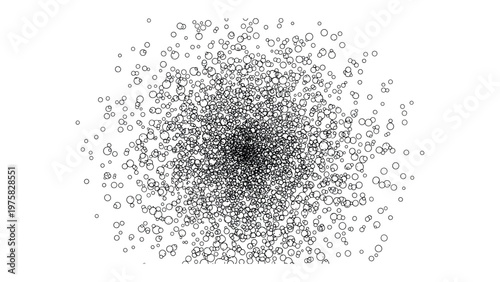 Celestial Dance: A mesmerizing display of countless small circles, seemingly suspended in mid-air against a backdrop of the pure.