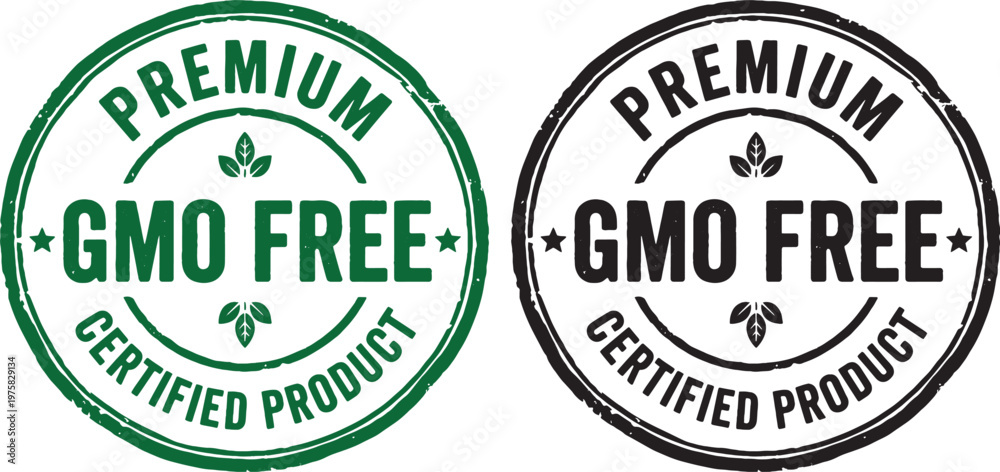 Fototapeta premium Premium GMO certified stamp icon set badges