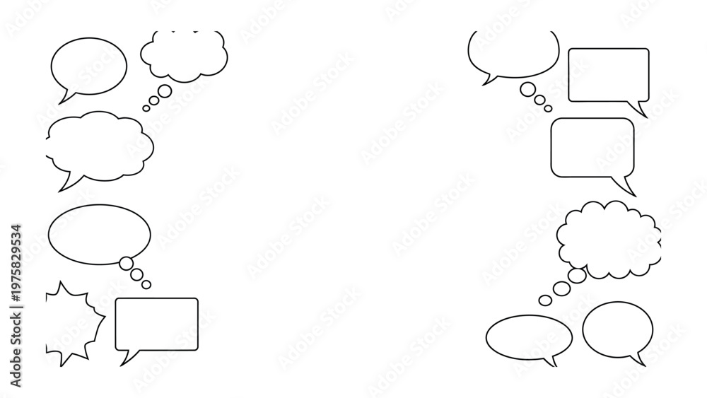 Fototapeta premium Thought Bubbles Dialogue: A minimalist representation of speech bubbles, ready for personalized communication. A perfect backdrop for conveying ideas.