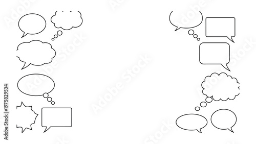 Thought Bubbles Dialogue: A minimalist representation of speech bubbles, ready for personalized communication. A perfect backdrop for conveying ideas.
