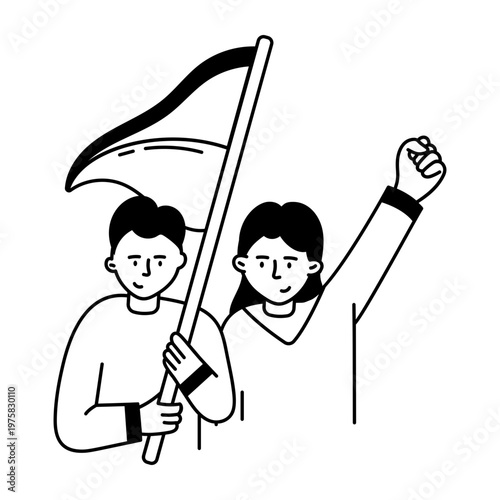 A drawing style icon representing awareness campaign