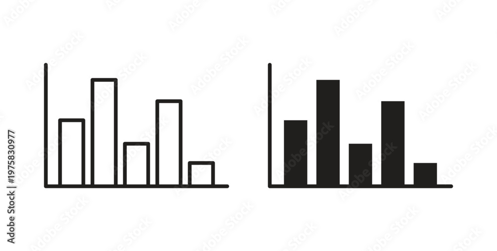 Fototapeta premium Chart histogram icon vector design elements. icon in flat and line style.