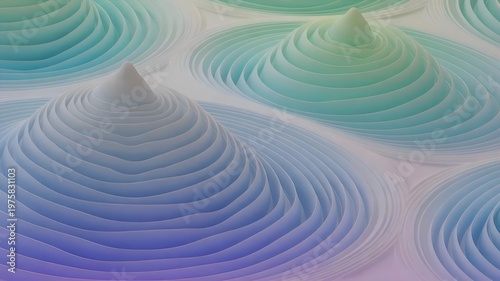 Concentric wave ripples in ocean blue and seafoam – Great for marine biology, acoustic research, or environmental design.