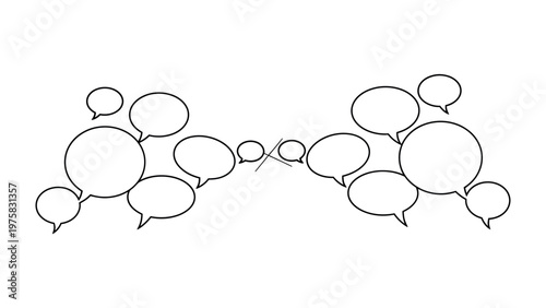 Communication Breakdown: A visual depiction of conflict, division, and a failure to connect through communication. Speech bubbles clash, symbolizing the complexities of human interaction.