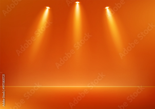 Empty Warm colors studio room background Space for selling products, backdrop, wallpaper, background, text. Empty Room Studio with table. Vector illustration.