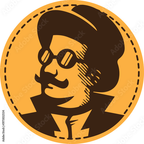 Retro Gentleman with Sunglasses