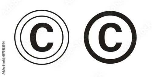 Copyright icon vector design elements. icon in flat and line style.