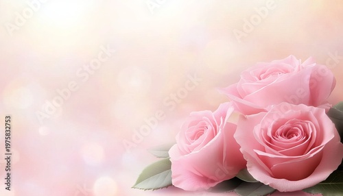 Beautiful Soft Pink Roses in a Delicate Blur with Gentle Light, Perfect for Romantic Occasions