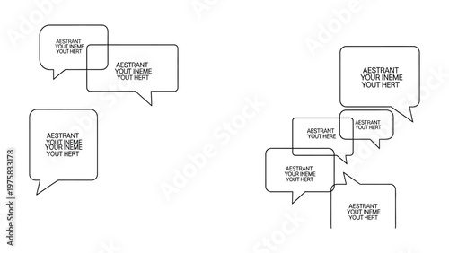 Conceptual Bubbles for Messages: A minimalist design composed of connected speech bubbles, ideal for representing communication, dialogue, or sharing ideas in a clear and modern way.