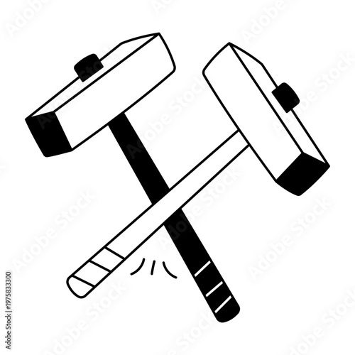 A doodle style icon showing sledgehammers