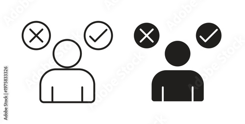 Decision icon vector design elements. icon in flat and line style.