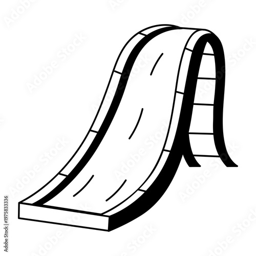 A drawing style icon representing skateboard ramp