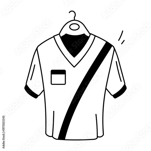 A doodle style icon showing sport shirt