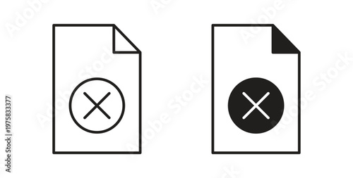 Delete Document icon vector design elements. icon in flat and line style.