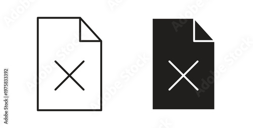 Delete Document icon vector design elements. icon in flat and line style.