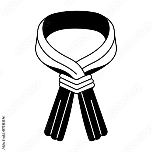 A hand drawn style icon showing karate belt