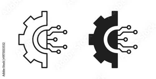 Digital transformation icon vector design elements. icon in flat and line style.