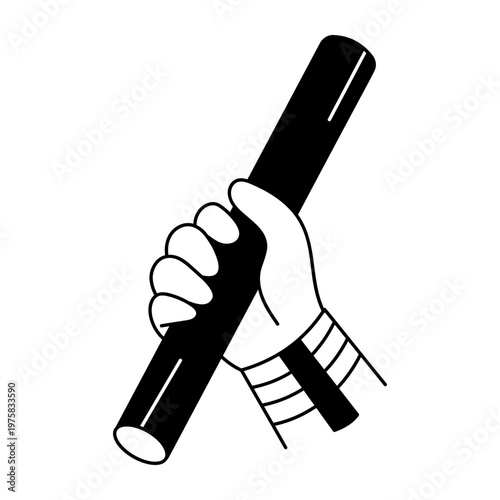 A sketchy style icon depicting relay baton