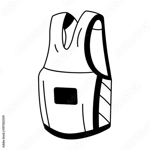 A drawing style icon representing life jacket