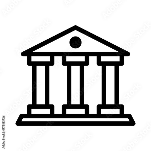 Court Building Line Icon – Corporate Legal & Compliance UI Symbol