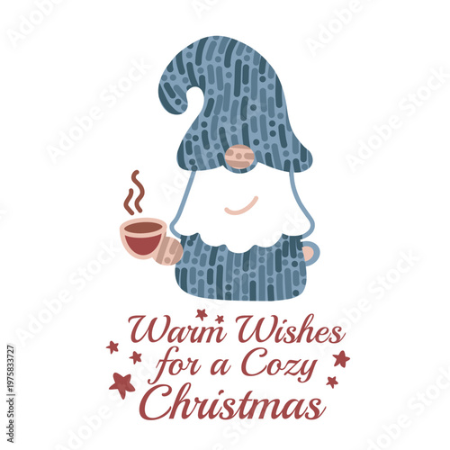 christmas card with a gnome