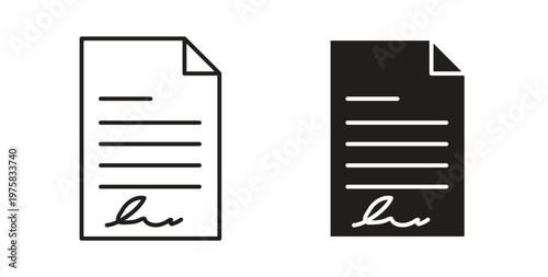 Document signed icon vector design elements. icon in flat and line style.