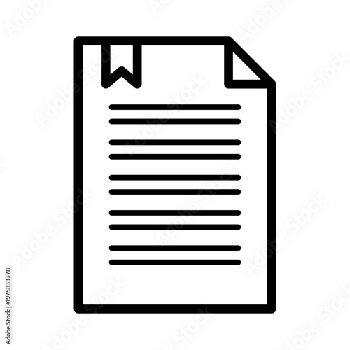 Policy Document Line Icon – Corporate Legal & Compliance UI Symbol