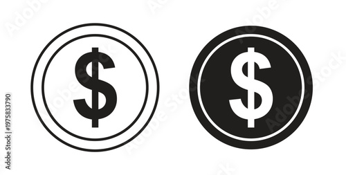 Dollar icon vector design elements. icon in flat and line style.
