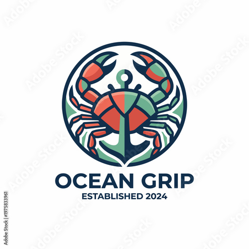 This vibrant logo depicts a crab encased in an artistic design, embracing oceanic themes while representing coastal environments and the essence of marine life.