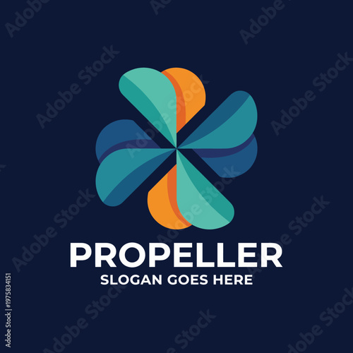 A captivating image featuring a multi-colored propeller design, illustrating motion and dynamism, displayed against a contrasting dark background, rich in artistic flair.