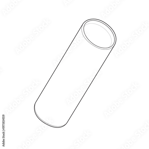 Isometric kraft mailing tube with end cap and poster packaging mockup linear