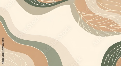 Zero Waste Concept Background with Soft Organic Forms and Neutral Palette