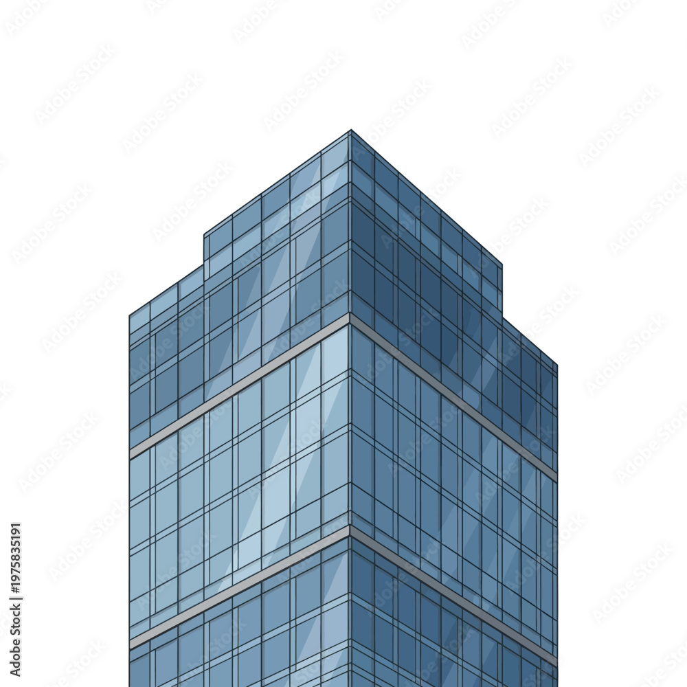 Obraz premium Modern Glass Skyscraper Facade - Architectural Design