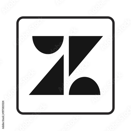 Modern abstract geometric logo design representing business concepts with sharp angles and curves