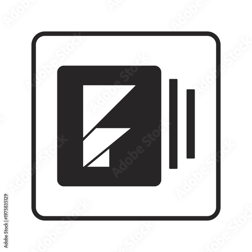 Modern geometric abstract symbol with sharp angles and clean lines representing technology or progress