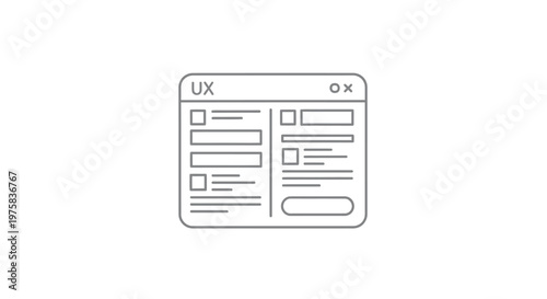 Abstract ui design elements and interface layouts on white background