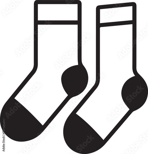 Comfort meets simplicity in this artistic monochrome portrayal of socks. A minimalist illustration celebrates the everyday essentials, offering a touch of warmth and style.