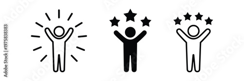 Obraz na płótnie Set of self-confidence icons vector illustration featuring motivation symbols, l