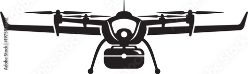 Drone, black drone icon, aerial vehicle, vector silhouette, unmanned aircraft