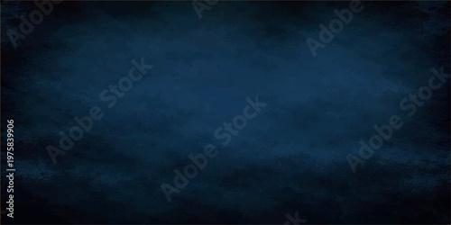 A dark blue grunge background features a smoky texture with clouds and light patterns that evoke a stormy night sky design