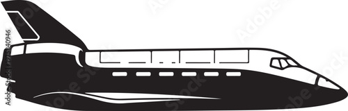 Space Shuttle, Spacecraft, Black Vector, Illustration, Space Travel, Aerospace
