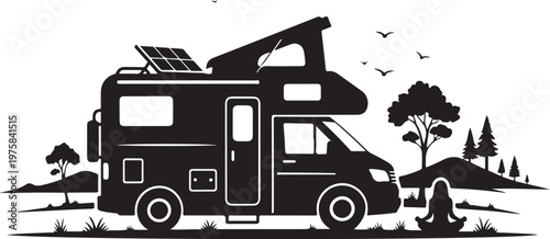Campervan, solar powered RV, recreational vehicle, outdoor adventure
