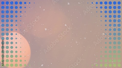 Animation of pink hearts moving on blue and green background